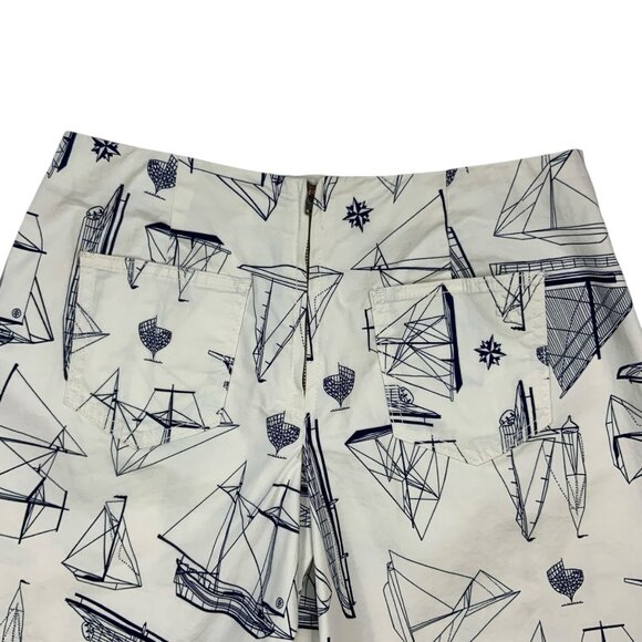Tory Burch Adrift Skort Shorts 28 Navy Sea New Ivory Spinaker Nautical Sailing - Picture 8 of 12